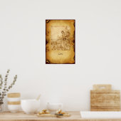 ANTIQUE RENAISSANCE TAROTS  / THE CHARIOT ポスター (キッチン)