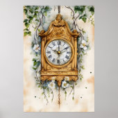 Antique Rococo-style clock, likely painted in wate ポスター (正面)