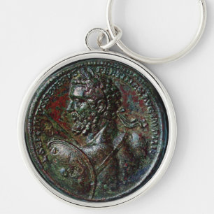 ANTIQUE ROMAN BRONZE MEDALLION SEPTIMUS SEVERUS キーホルダー