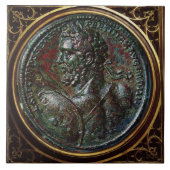 ANTIQUE ROMAN BRONZE MEDALLION SEPTIMUS SEVERUS タイル (正面)