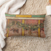 ANTIQUE ROMAN FRESCO,SATYR MASK,GARLAND,FRUITS  ランバークッション (ブランケット)
