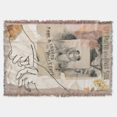 Antique Romantic Floral Ephemera Collage Riverside スローブランケット (正面)