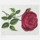 Antique Rose Lithograph, François-Frédéric Grobon フリースブランケット (正面(横))