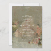 Antique Rose Oil Painting Wedding Invitation 招待状 (正面)