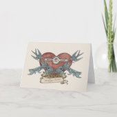 Antique Rose Submarine Dolphin Greeting Card カード (正面)