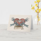 Antique Rose Submarine Dolphin Greeting Card カード (黄色い花)