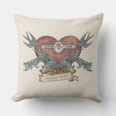 Antique Rose Submarine Gold Dolphin Throw Pillow クッション (正面)