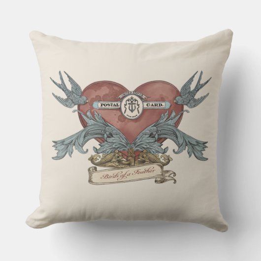 Antique Rose Submarine Gold Dolphin Throw Pillow クッション (正面)