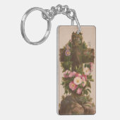 Antique Rustic Cross, Wild Roses, Easter Card, キーホルダー (正面左)