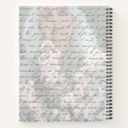 Antique Script Handwriting Personalized Photo ノートブック (裏面)