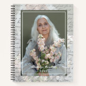 Antique Script Handwriting Personalized Photo ノートブック (正面)