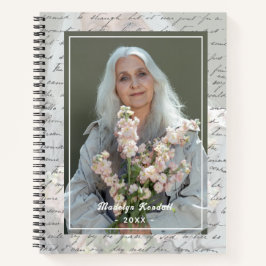 Antique Script Handwriting Personalized Photo ノートブック