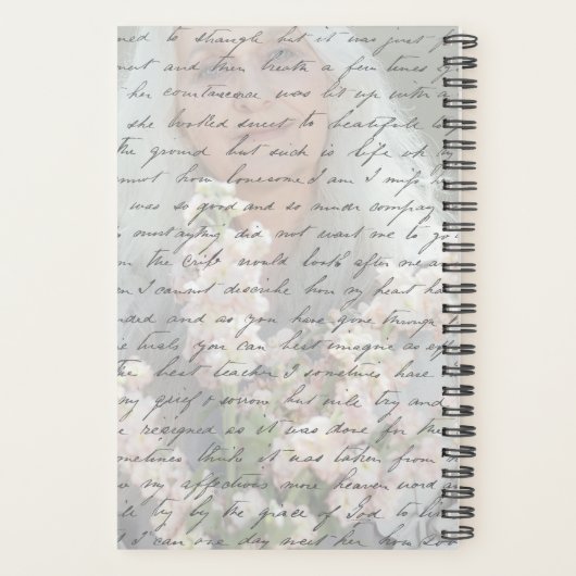 Antique Script Handwriting Personalized Photo プランナー手帳 (裏面)