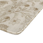 Antique Sepia Botanical Line Art Floral Pattern カッティングボード (角)