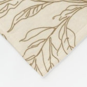 Antique Sepia Botanical Line Art Floral Pattern フリースブランケット (角)