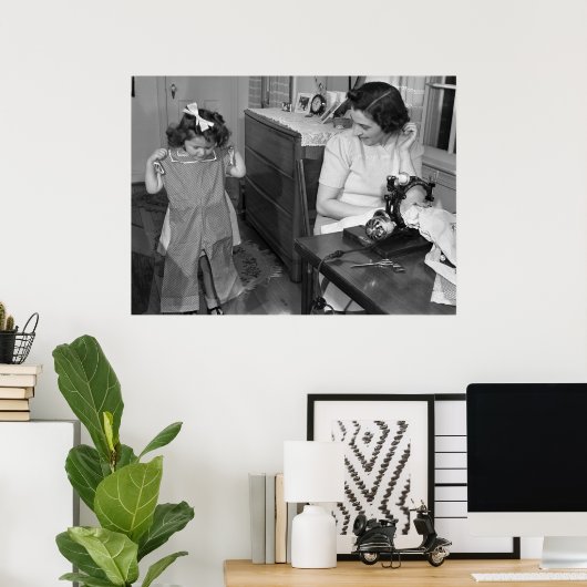 Antique Sewing Machine: 1940s ポスター (ホームオフィス)