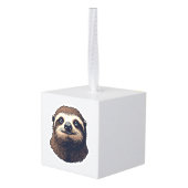 Antique Sloth Illustration Vintage Tee (2) キューブオーナメント (裏面アングル)