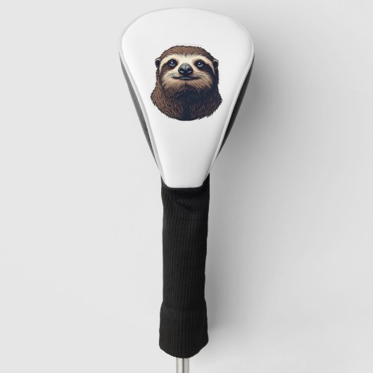 Antique Sloth Illustration Vintage Tee (2) ゴルフヘッドカバー (正面)