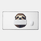 Antique Sloth Illustration Vintage Tee (2) デスクマット (キーボード&マウス)