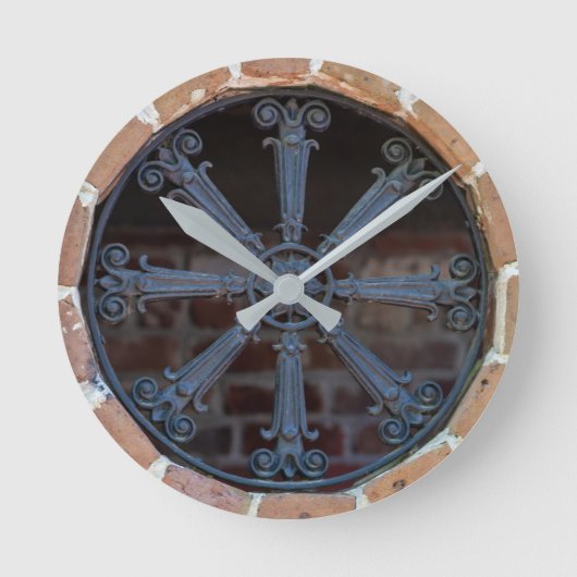 Antique Southern Wrought Iron Window Guard   ラウンド壁時計 (正面)