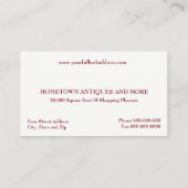 Antique Store Dealer Upholsterer Business Card 名刺 (裏面)