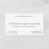 Antique Store Dealer Upholsterer Business Card 名刺 (裏面)