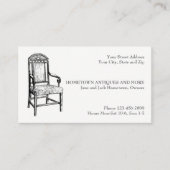 Antique Store Dealer Upholsterer Business Card 名刺 (正面)