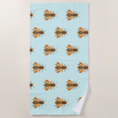 Antique Style Bumble Bee – Vintage Inspired ビーチタオル (正面)