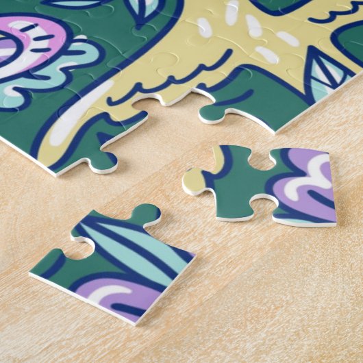 Antique Style Flowers and Birds Pattern ジグソーパズル (側面)