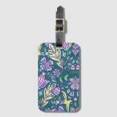 Antique Style Flowers and Birds Pattern ラゲッジタグ (正面縦)