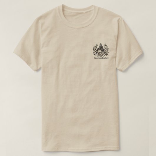 Antique Style Japanese Castle Sakura Personalized  Tシャツ (デザイン正面)