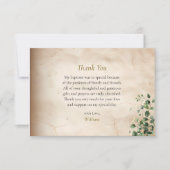 Antique Style Parchment Greenery Orthodox Baptism サンキューカード (正面)