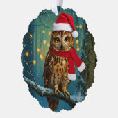 Antique Style Woodland Owl Christmas Ornament オーナメントカード (左)