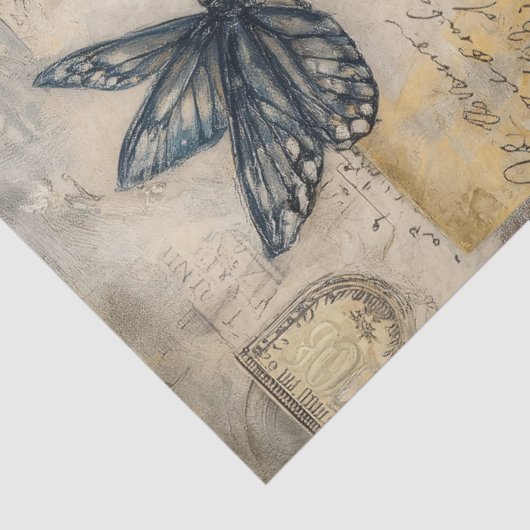 Antique Sunflower Postcard Ephemera Decoupage 薄葉紙 (詳細)