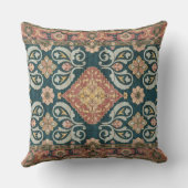 Antique Teal and Maroon Persian Medallion クッション (裏面)