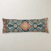 Antique Teal and Maroon Persian Medallion ボディピロー (裏面)