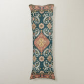 Antique Teal and Maroon Persian Medallion ボディピロー (正面縦)