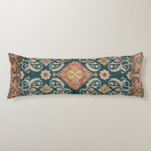 Antique Teal and Maroon Persian Medallion ボディピロー (正面)