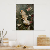Antique Three Ducklings Printable Art, Duck ポスター (キッチン)