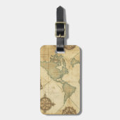 Antique Traveler Map ラゲッジタグ (正面縦)