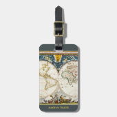 Antique Traveler Map Funny Travel ラゲッジタグ (正面縦)