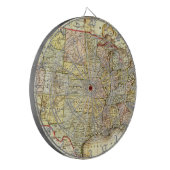 Antique United States Vintage Map Illustration ダーツボード (正面左)