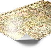 Antique United States Vintage Map Illustration フォトプリント (角)