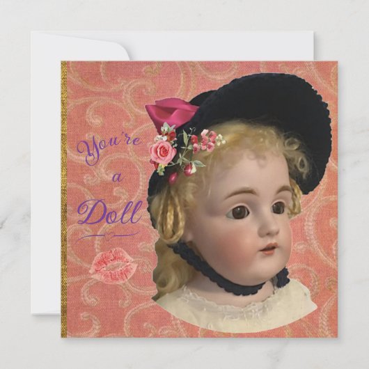 Antique Victorian Doll Greeting Card シーズンカード (正面)
