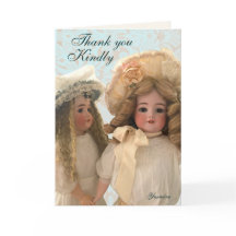 Antique Victorian Dolls Thank You Card