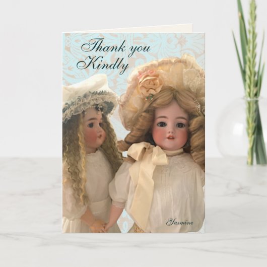 Antique Victorian Dolls Thank You Card サンキューカード (正面)