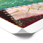 Antique Victorian Era Crazy Quilt Square ポスター (角)