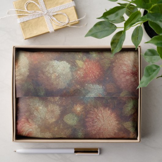 Antique Victorian Floral Cat Decoupage  薄葉紙 (ギフト)