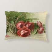 Antique Victorian Flowers, Red Roses アクセントクッション (裏面)