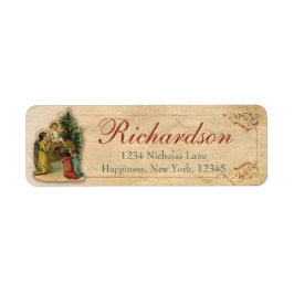 Antique Victorian Jesus Nativity Angel Christian ラベル